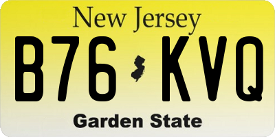 NJ license plate B76KVQ
