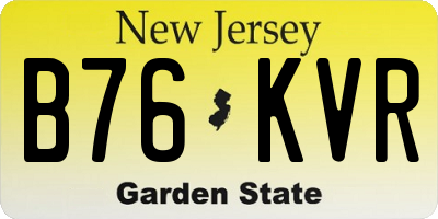 NJ license plate B76KVR