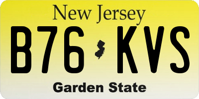 NJ license plate B76KVS