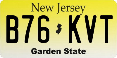 NJ license plate B76KVT