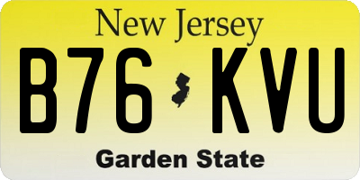 NJ license plate B76KVU
