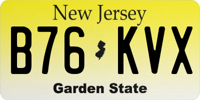 NJ license plate B76KVX