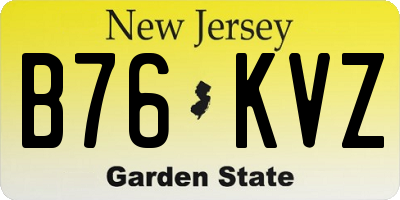 NJ license plate B76KVZ