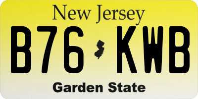 NJ license plate B76KWB