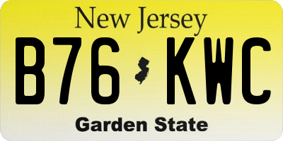 NJ license plate B76KWC