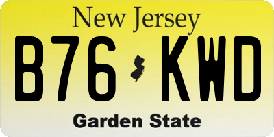NJ license plate B76KWD
