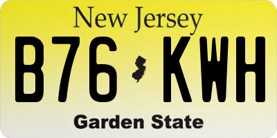 NJ license plate B76KWH