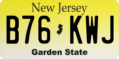 NJ license plate B76KWJ