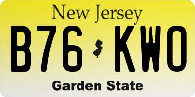 NJ license plate B76KWO
