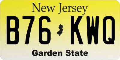 NJ license plate B76KWQ