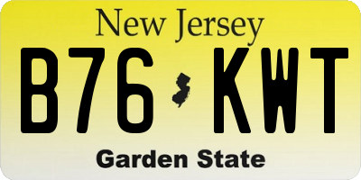 NJ license plate B76KWT