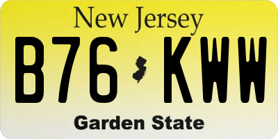 NJ license plate B76KWW