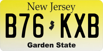 NJ license plate B76KXB