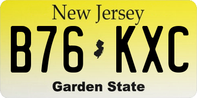 NJ license plate B76KXC