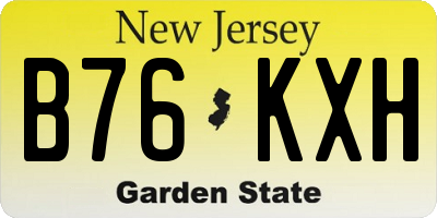 NJ license plate B76KXH