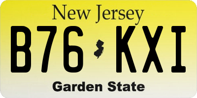 NJ license plate B76KXI