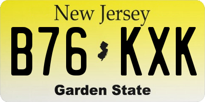 NJ license plate B76KXK