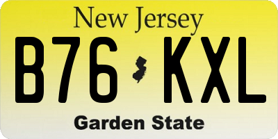 NJ license plate B76KXL