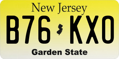 NJ license plate B76KXO