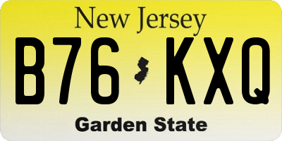NJ license plate B76KXQ