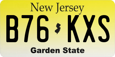 NJ license plate B76KXS