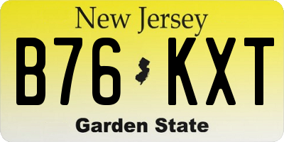 NJ license plate B76KXT