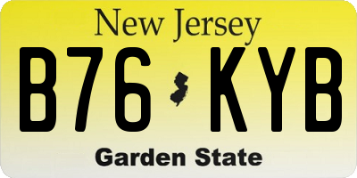 NJ license plate B76KYB