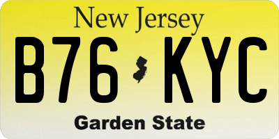 NJ license plate B76KYC