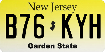 NJ license plate B76KYH