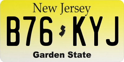 NJ license plate B76KYJ