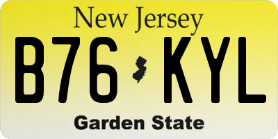 NJ license plate B76KYL