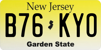 NJ license plate B76KYO