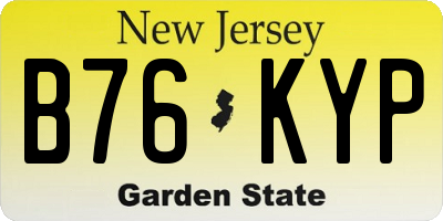 NJ license plate B76KYP