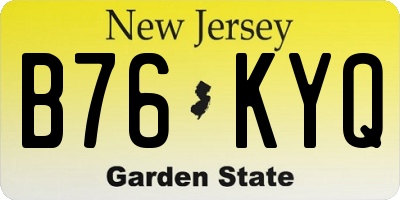 NJ license plate B76KYQ