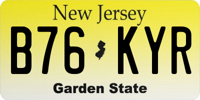 NJ license plate B76KYR