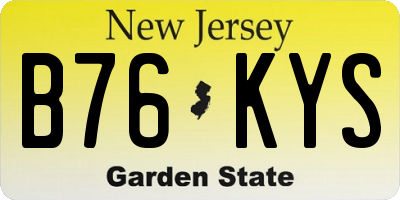 NJ license plate B76KYS