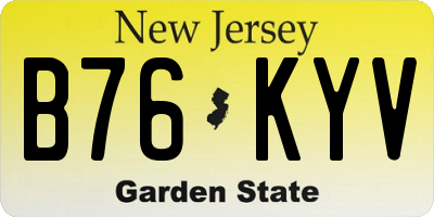 NJ license plate B76KYV