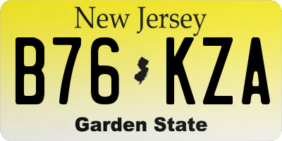 NJ license plate B76KZA
