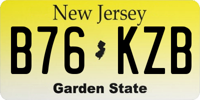 NJ license plate B76KZB