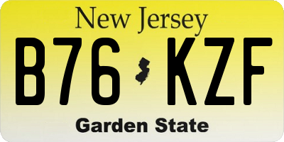 NJ license plate B76KZF