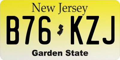 NJ license plate B76KZJ