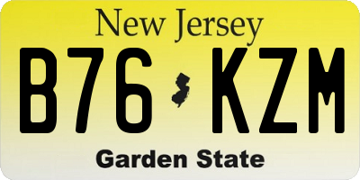 NJ license plate B76KZM