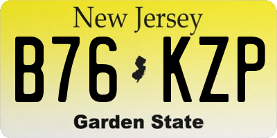 NJ license plate B76KZP