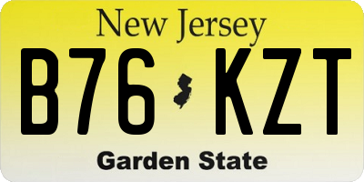 NJ license plate B76KZT