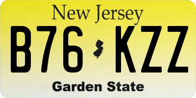 NJ license plate B76KZZ