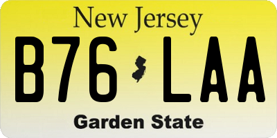 NJ license plate B76LAA