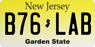 NJ license plate B76LAB