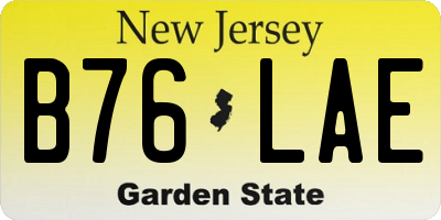 NJ license plate B76LAE