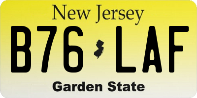 NJ license plate B76LAF