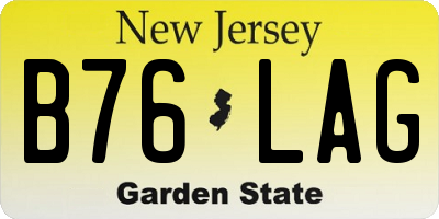 NJ license plate B76LAG